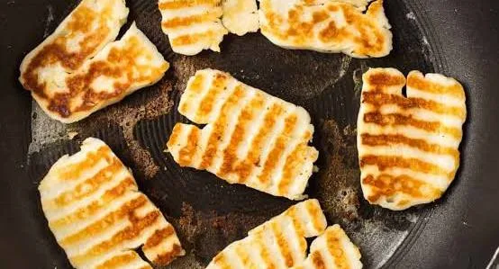 Halloumi cooked
